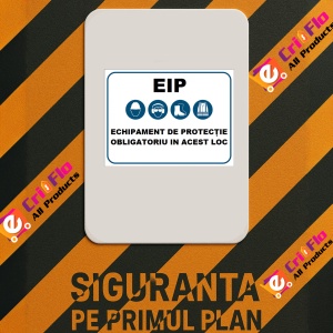 Indicator EIP echipament de protectie obligatoriu in acest loc, Sticker autocolant - Img 2