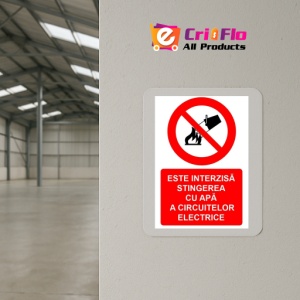 Indicator Este interzisa stingerea cu apa a circuitelor electrice indicator de interzicere, Sticker autocolant - Img 4