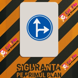 Indicator Este obligatoriu sa conduceti drept inainte sau sa virati la dreapta, Sticker autocolant - Img 2