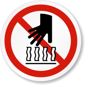 Indicator Eticheta pentru suprafata fierbinte Nu atingeti, Sticker autocolant