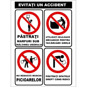 Indicator evitati un accident protectia muncii, Sticker autocolant
