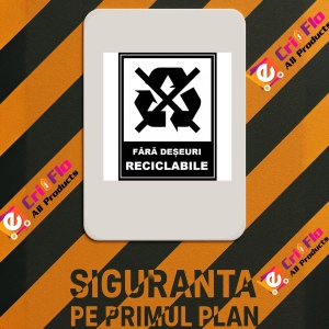 Indicator Fara deseuri reciclabile, Sticker autocolant - Img 2