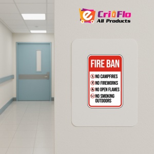 Indicator Fire Ban Sign, Sticker autocolant - Img 4