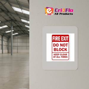 Indicator Fire exit do not block keep clear at all times sign, Sticker autocolant - Img 3