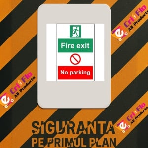 Indicator Fire exit no parking, Sticker autocolant - Img 2