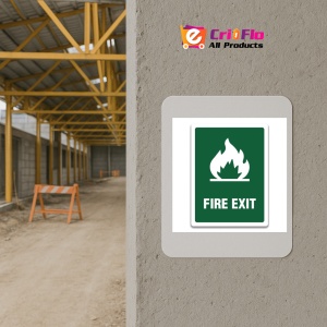 Indicator FIRE EXIT SIGN, Sticker autocolant - Img 5