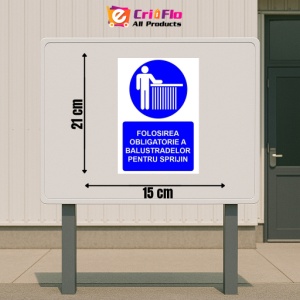 Indicator Folosirea obligatorie a balustradelor pentru sprijin indicator de obligativitate, Sticker autocolant - Img 2