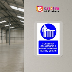 Indicator Folosirea obligatorie a balustradelor pentru sprijin indicator de obligativitate, Sticker autocolant - Img 4