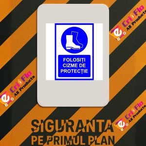 Indicator Folositi cizme de protectie, Sticker autocolant - Img 2