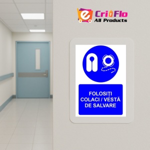 Indicator Folositi colaci vesta de salvare indicator de obligativitate, Sticker autocolant - Img 5
