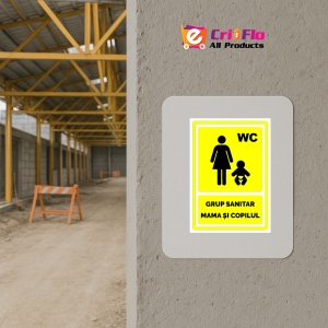 Indicator Galben pentru grup sanitar mama si copilul, Sticker autocolant - Img 5