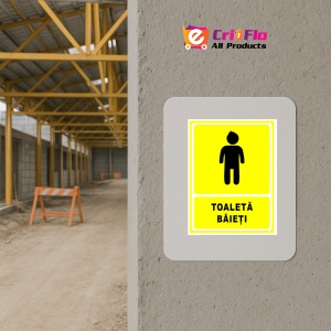 Indicator Galben pentru toaleta baieti, Sticker autocolant - Img 5
