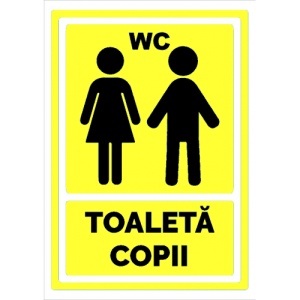 Indicator Galben toaleta copii, Sticker autocolant