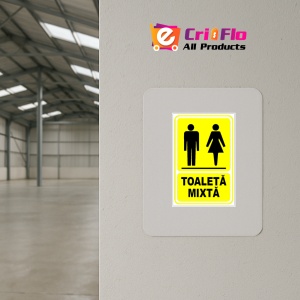 Indicator Galben toaleta mixta, Sticker autocolant - Img 3