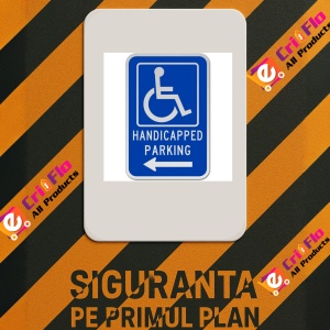 Indicator Handicapped Parking Sign Left Arrow, Sticker autocolant - Img 2