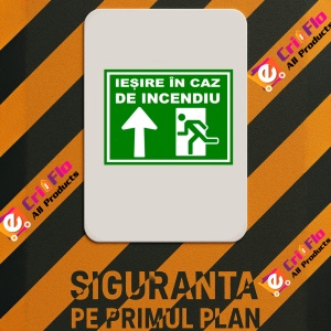 Indicator Iesire in caz de incendiu, Sticker autocolant - Img 2