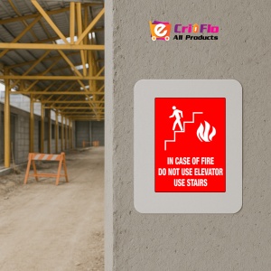 Indicator In case fire do not use elevator use stairs sign, Sticker autocolant - Img 5