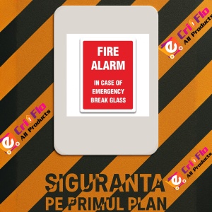 Indicator IN CASE OF EMERGENCY BREAK GLASS SIGN, Sticker autocolant - Img 2