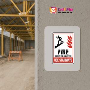 Indicator In Case of Fire Do Not Use Elevator Sign, Sticker autocolant - Img 5
