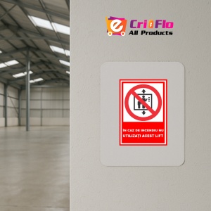 Indicator In caz de incendiu nu utilizati acest lift, Sticker autocolant - Img 3