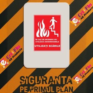 Indicator In caz de incendiu nu utilizati ascensoarele, Sticker autocolant - Img 2