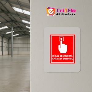 Indicator In caz de urgenta apasati butonul, Sticker autocolant - Img 3