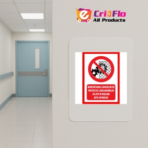 Indicator Indepartarea capacelor de protectie a mecanismelor aflate in miscare este interzisa, Sticker autocolant - Img 4