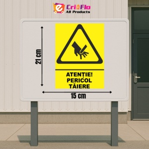 Indicator Indicator atentie pericol taiere, Sticker autocolant - Img 2