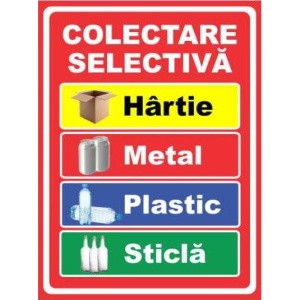 Indicator Indicator colectare selectiva, Sticker autocolant