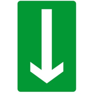 Indicator Indicator evacuare sageata jos, Sticker autocolant