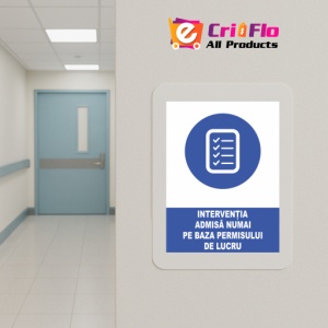Indicator Interventia admisa numai pe baza permisului de lucru, Sticker autocolant - Img 5