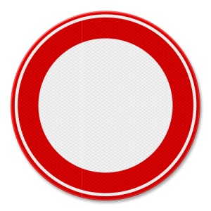 Indicator Interzis circulatia, Sticker autocolant