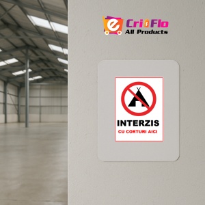 Indicator Interzis cu corturi aici, Sticker autocolant - Img 3