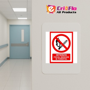 Indicator Interzis focul deschis si fumatul, Sticker autocolant - Img 4