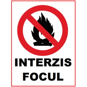 Indicator Interzis focul, Sticker autocolant