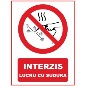 Indicator Interzis lucru cu sudura, Sticker autocolant