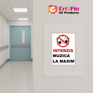 Indicator Interzis muzica la maxim, Sticker autocolant - Img 4