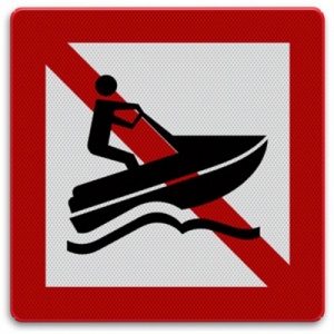 Indicator Interzis pentru ambarcatiunile personal, Sticker autocolant