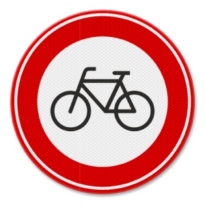 Indicator Interzis pentru biciclisti, Sticker autocolant