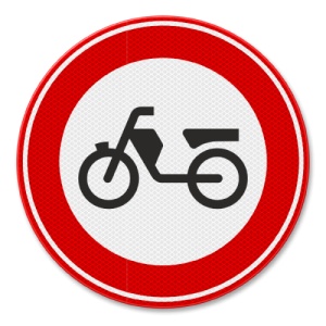 Indicator Interzis pentru mopede, Sticker autocolant