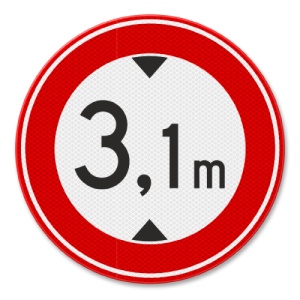 Indicator Interzis pentru vehicule inalte, Sticker autocolant