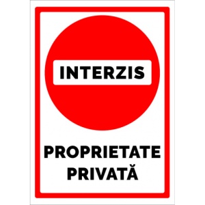 Indicator Interzis proprietate privata, Sticker autocolant
