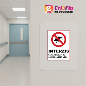 Indicator Interzis sa va plimbati cu cainii in acest loc, Sticker autocolant - Img 4