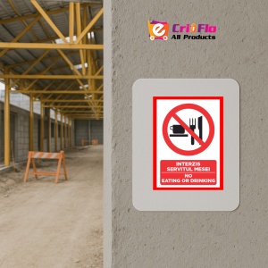 Indicator Interzis servitul mesei no eating or drinking,, Sticker autocolant - Img 5