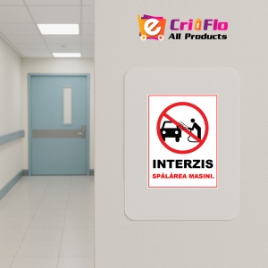 Indicator Interzis spalarea masini, Sticker autocolant - Img 4