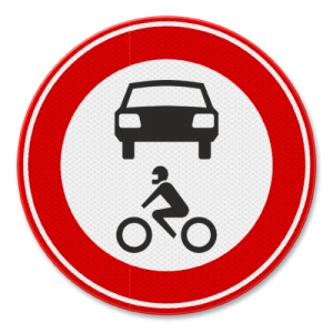 Indicator Interzis tuturor autovehiculelor, Sticker autocolant