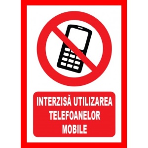 Indicator Interzisa utilizarea telefoanelor mobile, Sticker autocolant