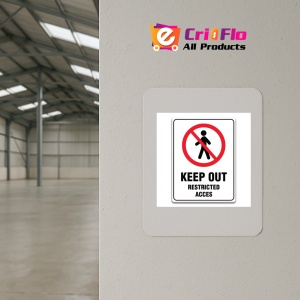 Indicator KEEP OUT RESTRICTED ACCESS SIGN, Sticker autocolant - Img 3