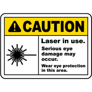 Indicator Laser In Use Wear Eye Protection Sign, Sticker autocolant