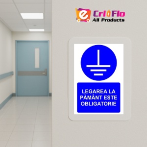 Indicator Legarea la pamant este obligatorie indicator de obligativitate, Sticker autocolant - Img 5
